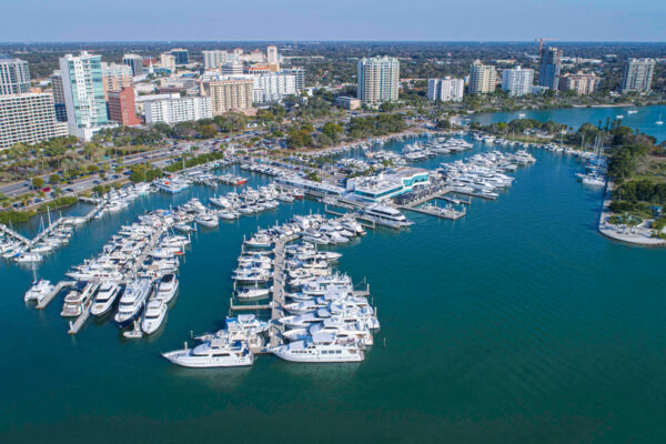 Marina,Yachts,Docked,Downtown,Sarasota,Florida,Marina,Jack,Drone