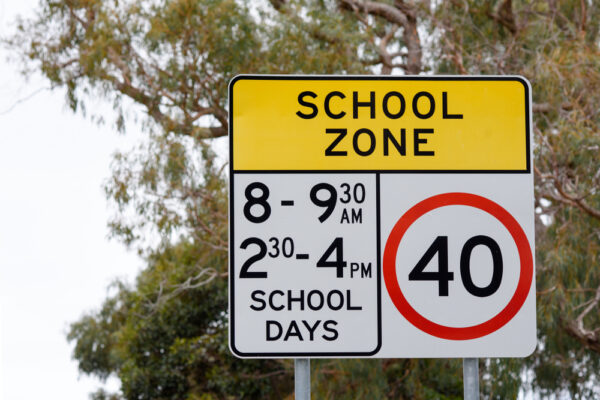Australian,Road,Speed,Sign,For,School,Zone,With,40km,And
