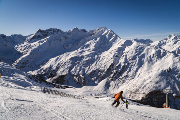 Skiier,On,Slopes,In,The,Ski,Resort,Of,St.,Anton,